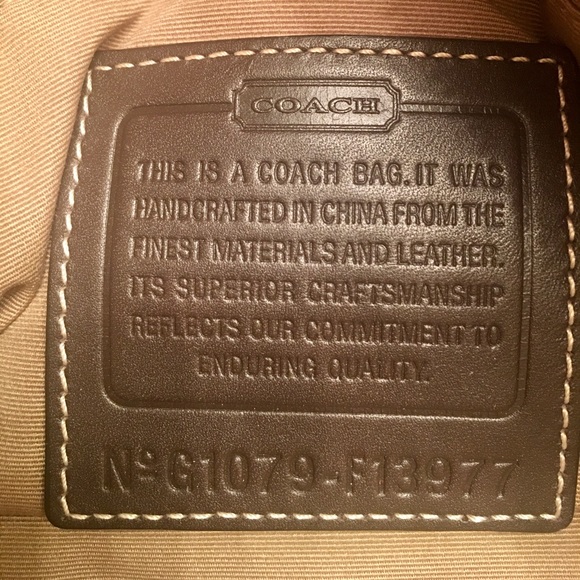 Coach Satchel style purse- tan with brown trim - Picture 8 of 8